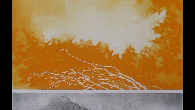 Emilio Corti "Nel silenzio la luce" acquaforte acquatinta su due lastre in foglio cm 60x80 anno 2011